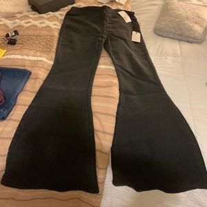 Forever 21 Flare Leg High Rise Pants with Elastic Waist